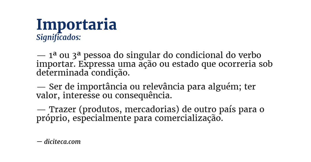Significado de importaria