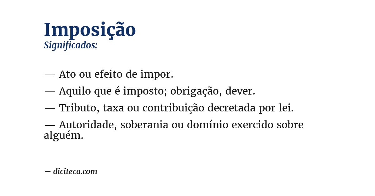 Significado de imposição