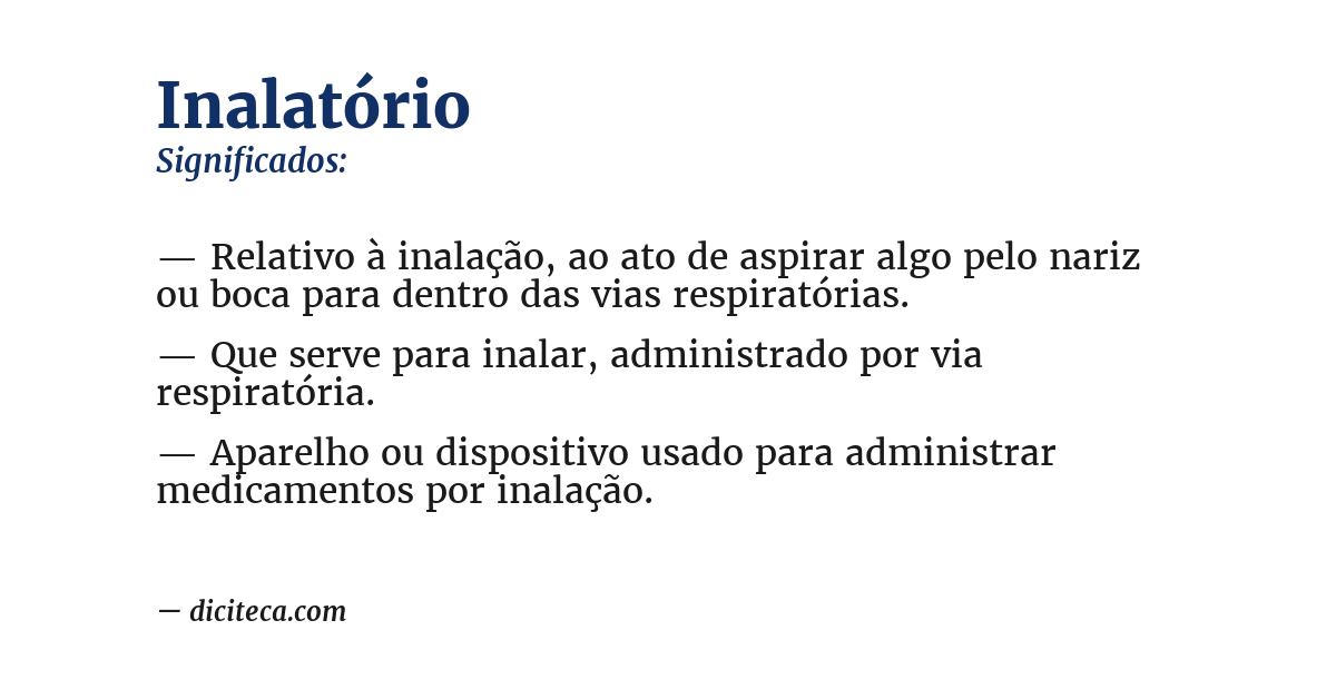 Significado de inalatório