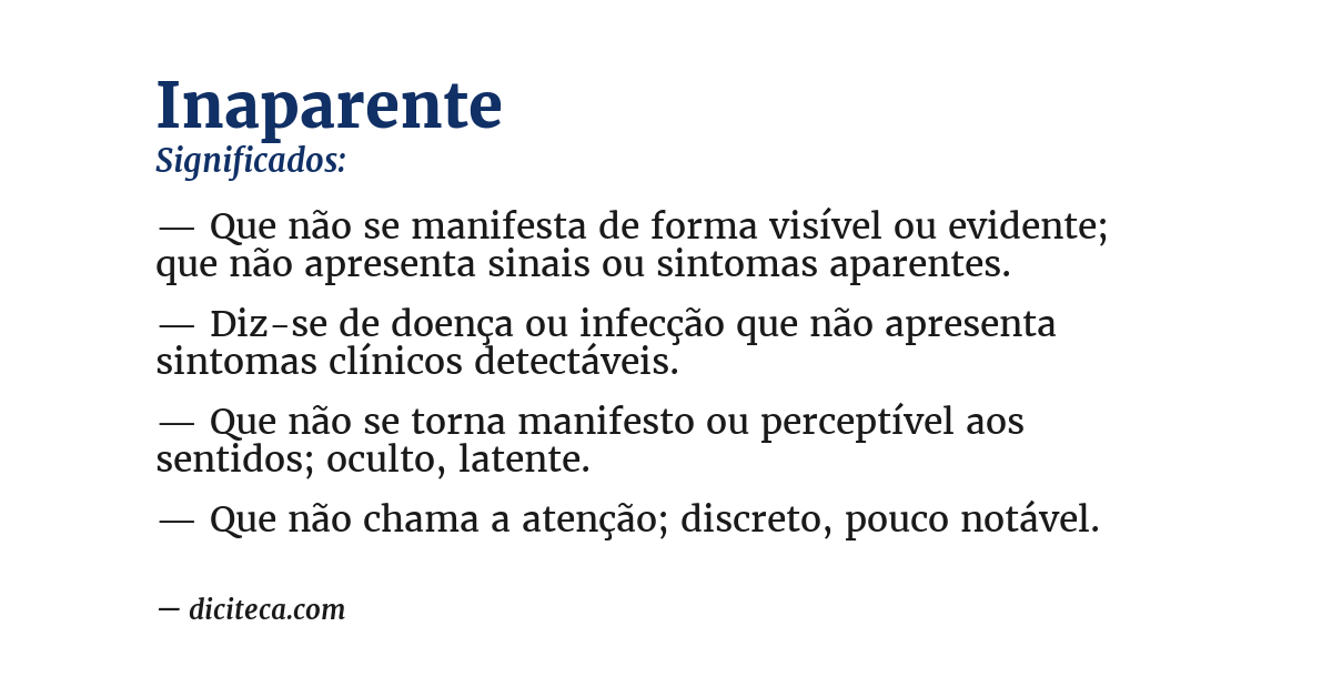 Significado de inaparente
