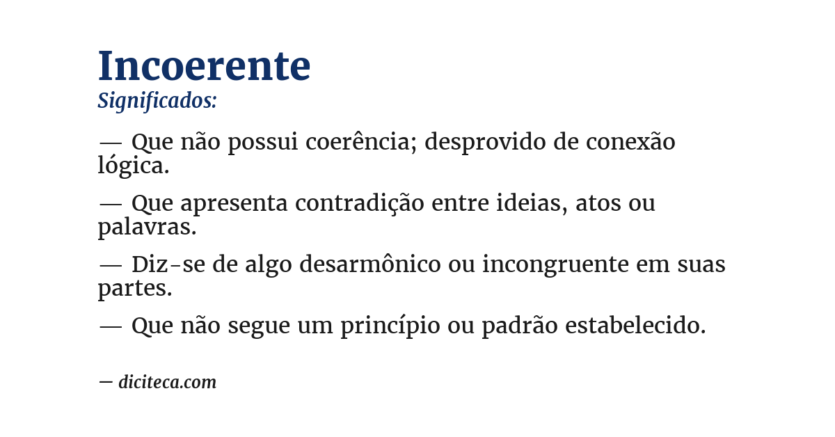 Significado de incoerente