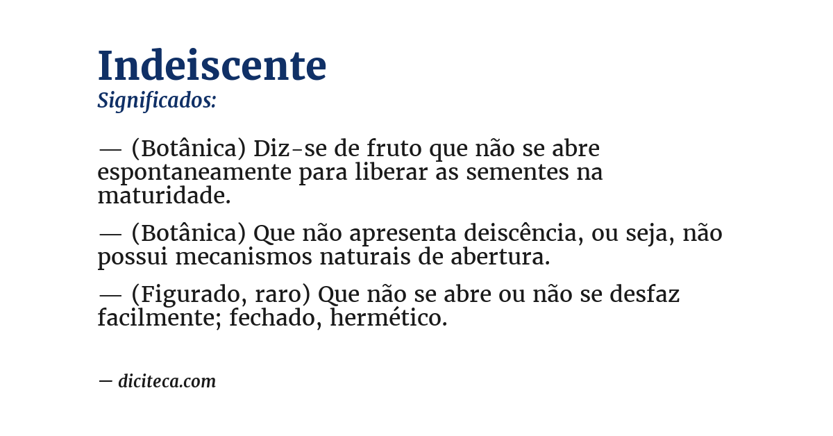 Significado de indeiscente