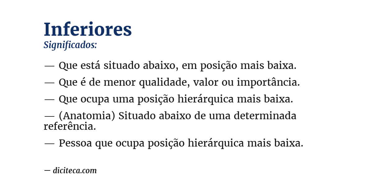 Significado de inferiores