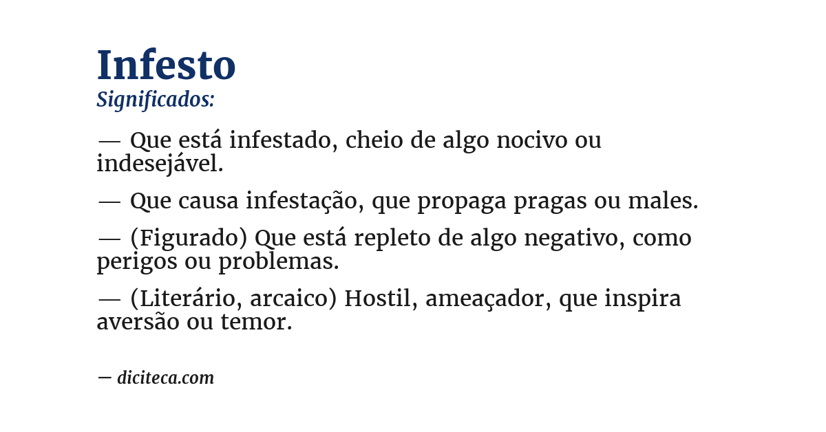 Significado de infesto