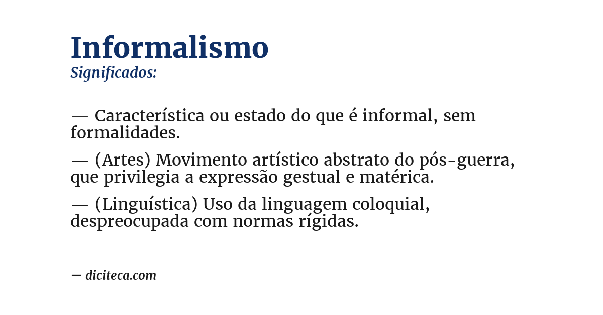 Significado de informalismo
