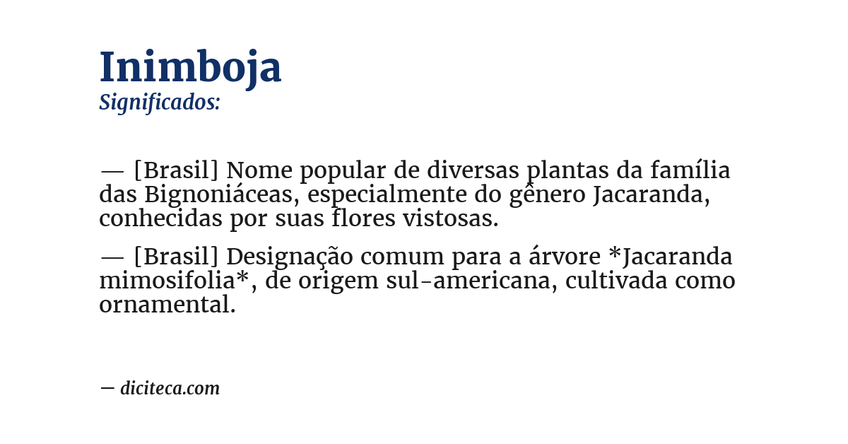 Significado de inimboja