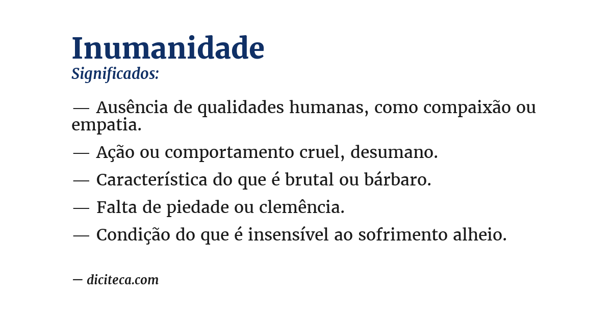 Significado de inumanidade