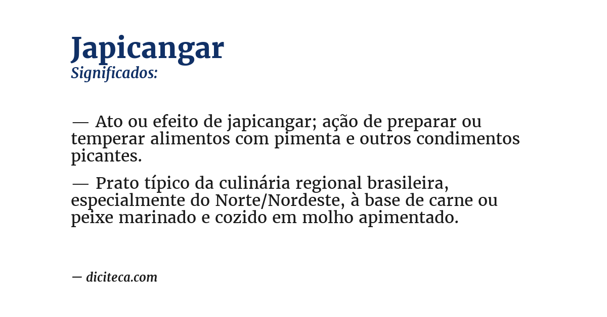 Significado de japicangar