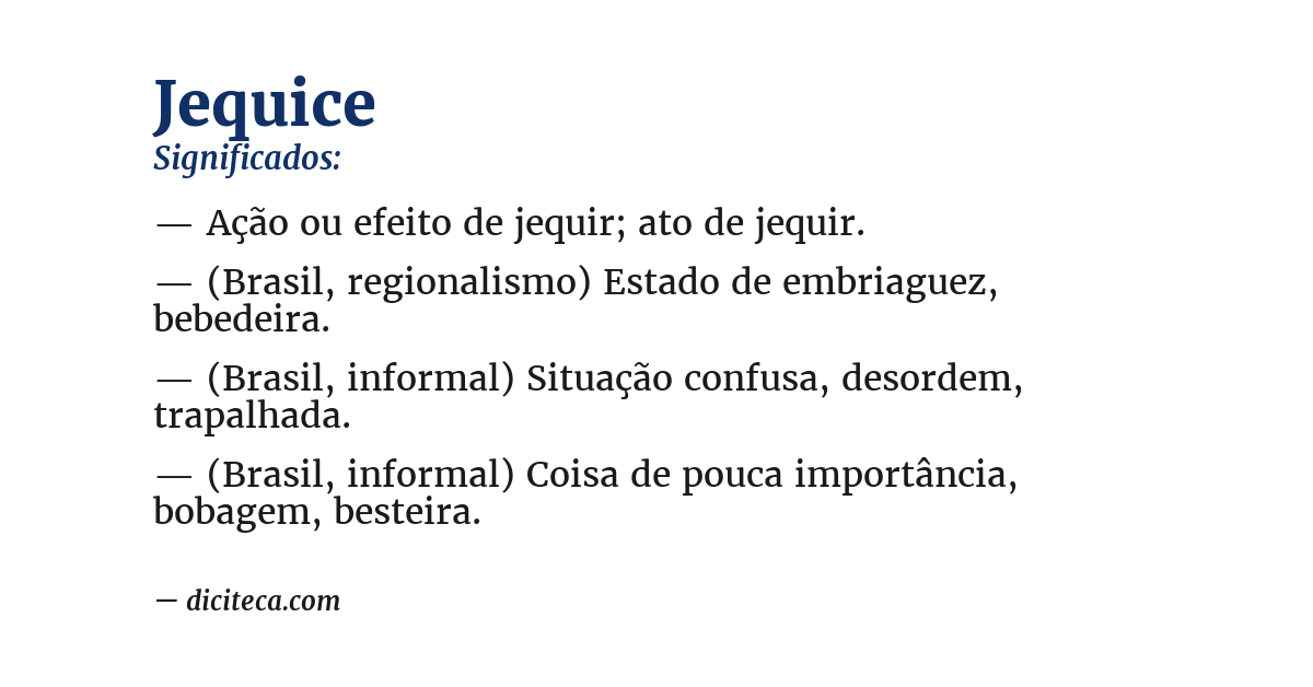 Significado de jequice