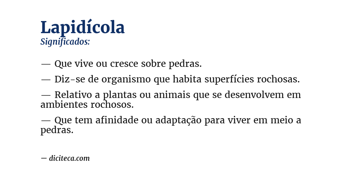 Significado de lapidícola