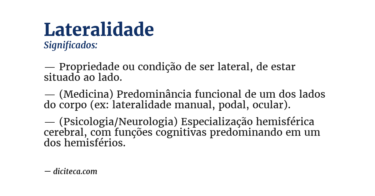 Significado de lateralidade