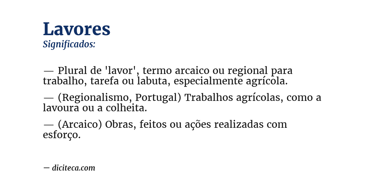 Significado de lavores