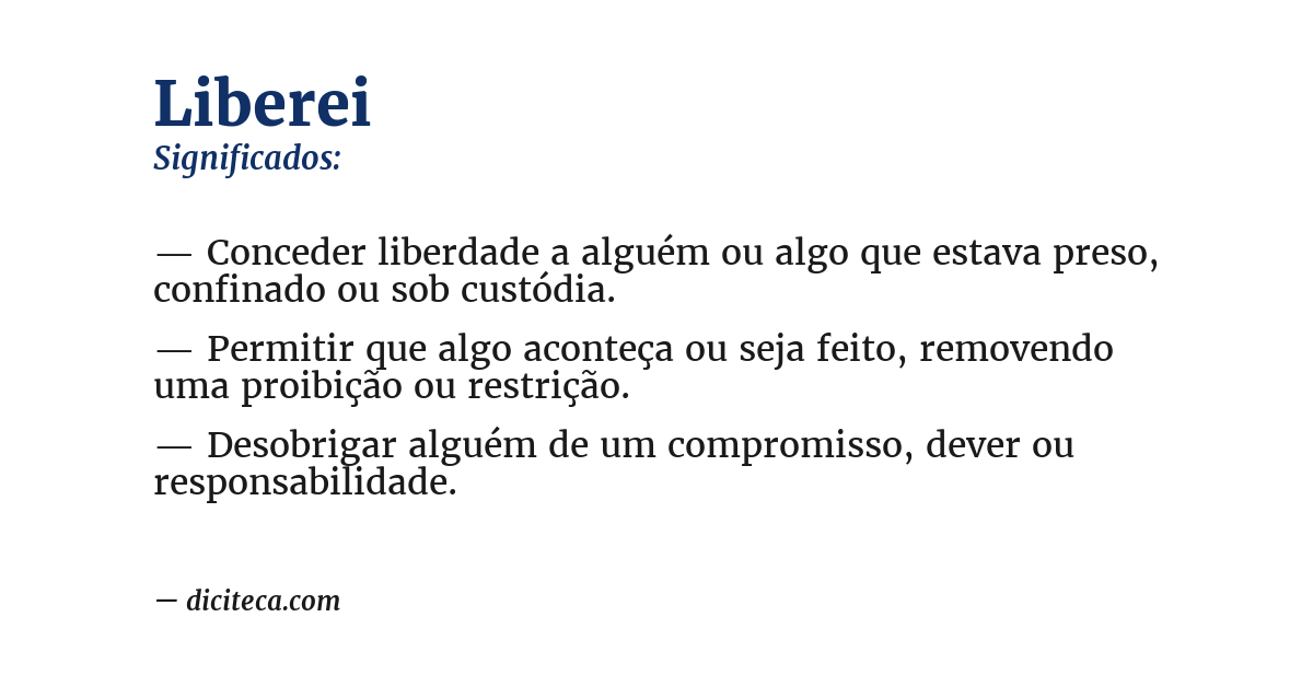 Significado de liberei