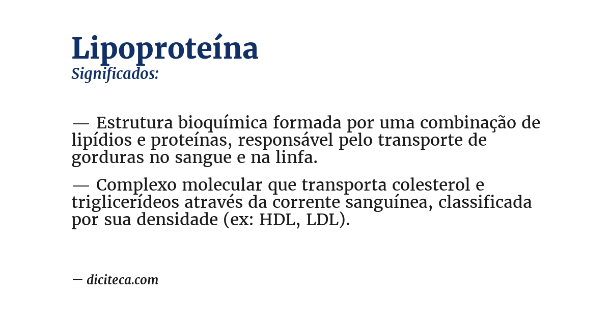Significado de lipoproteína