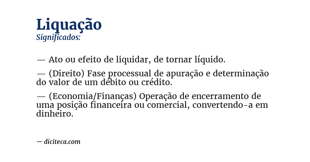 Significado de liquação