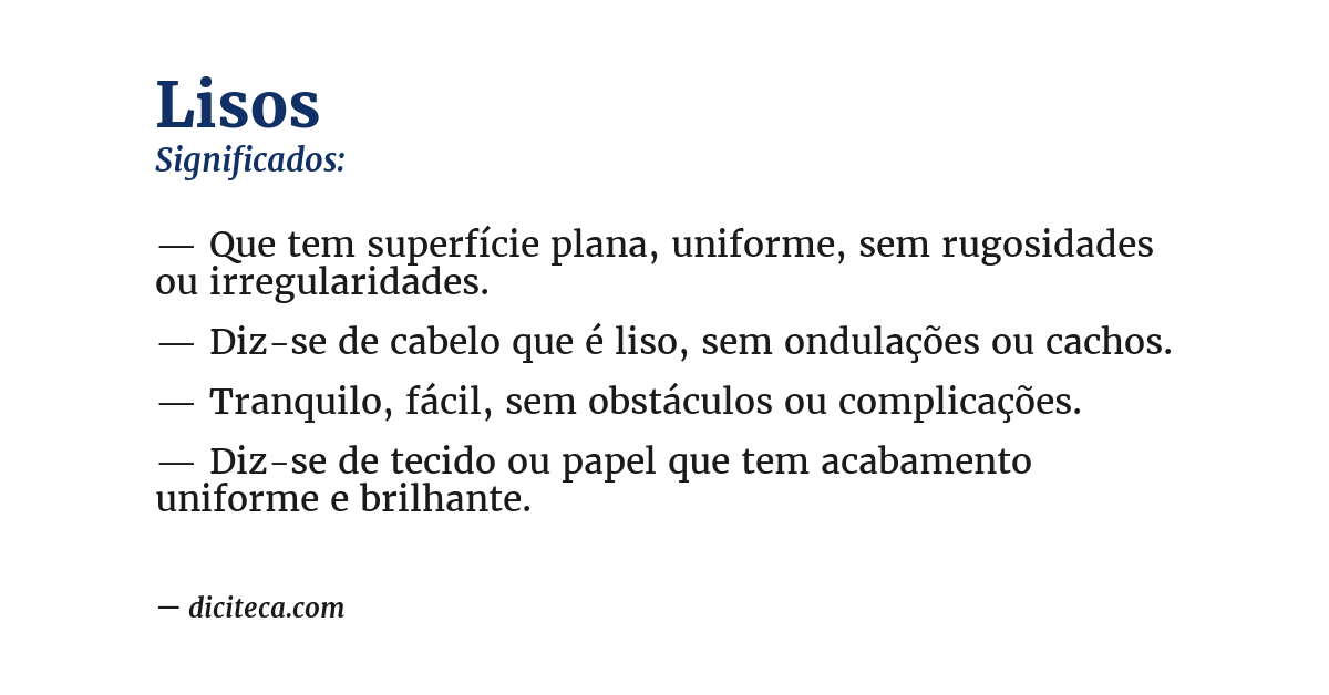 Significado de lisos