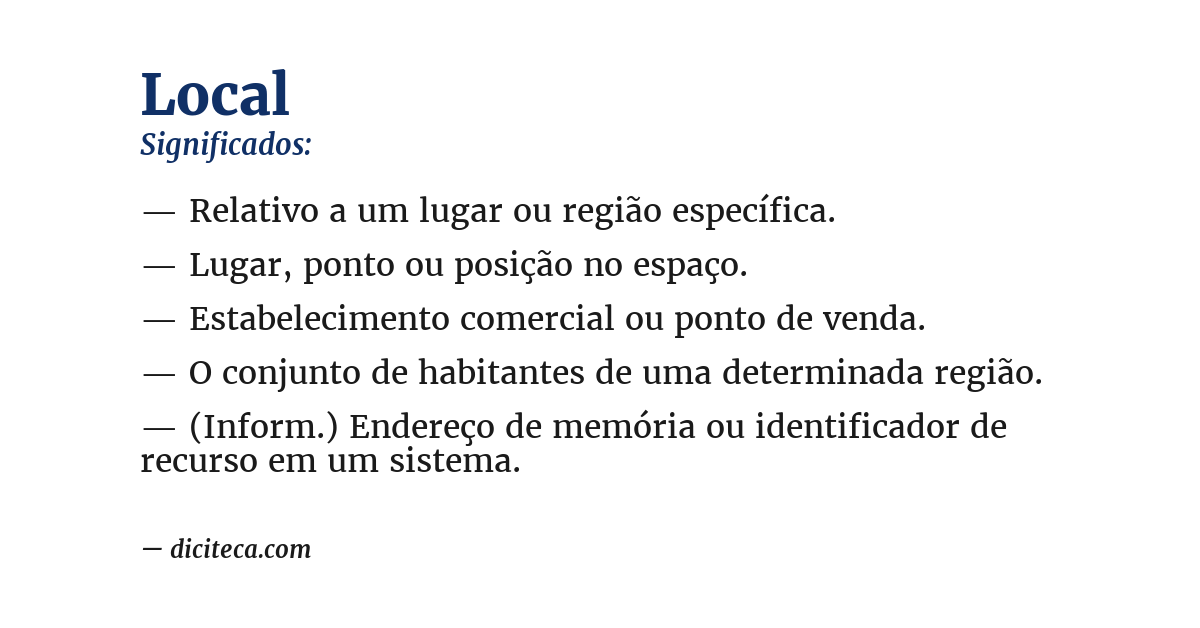Significado de local
