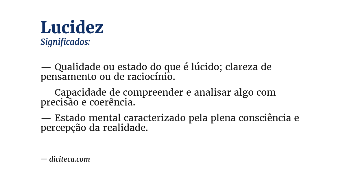 Significado de lucidez