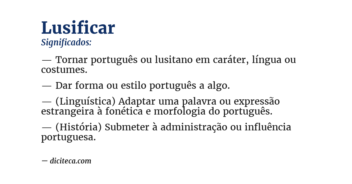 Significado de lusificar