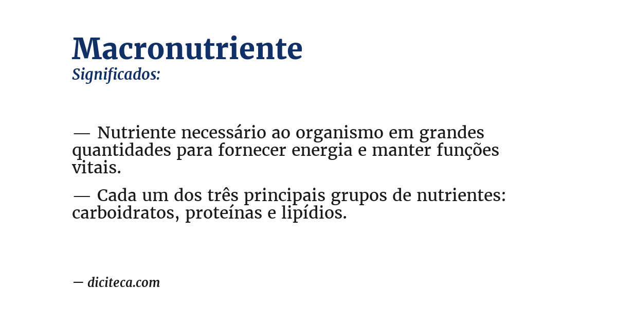Significado de macronutriente