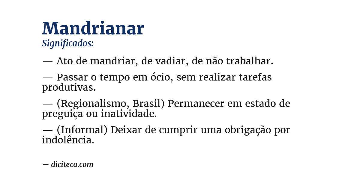 Significado de mandrianar