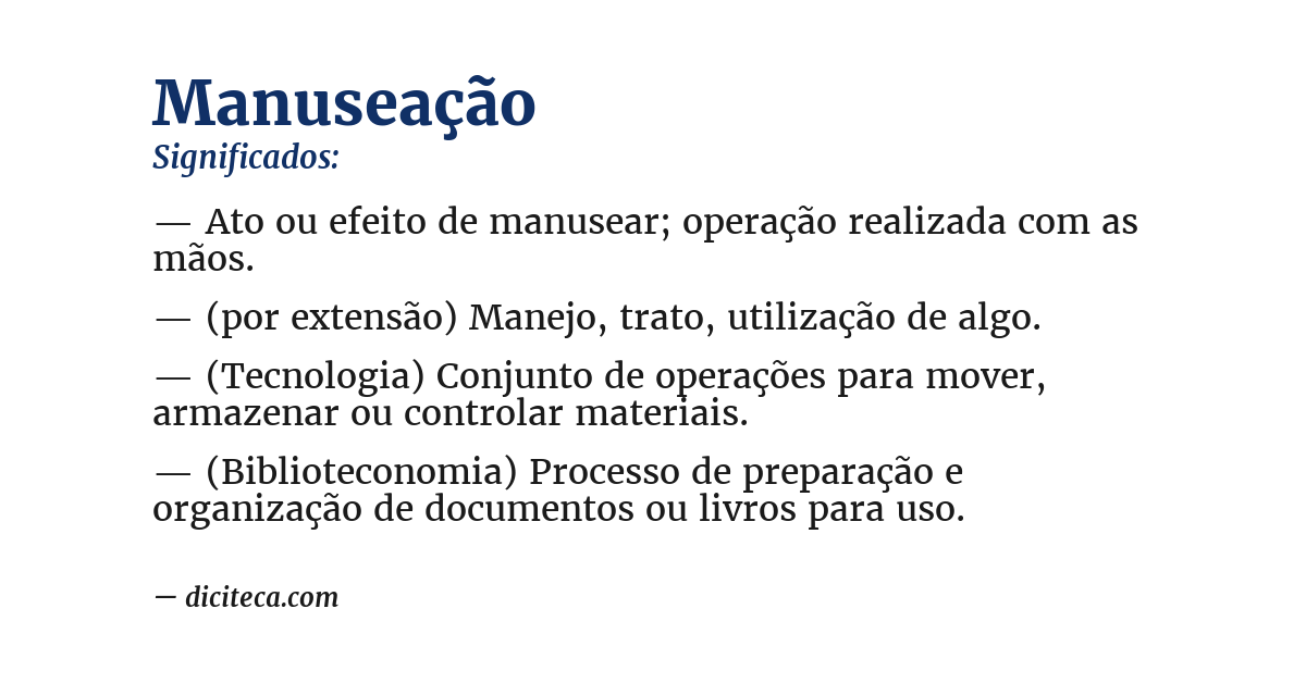 Significado de manuseação