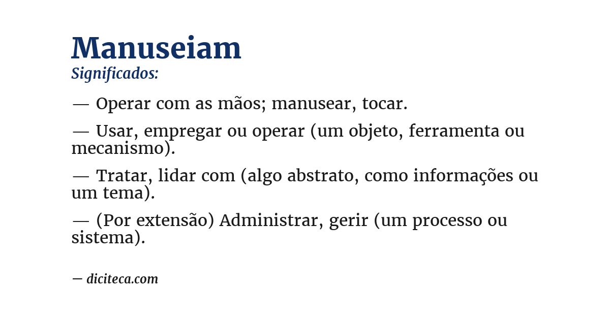 Significado de manuseiam