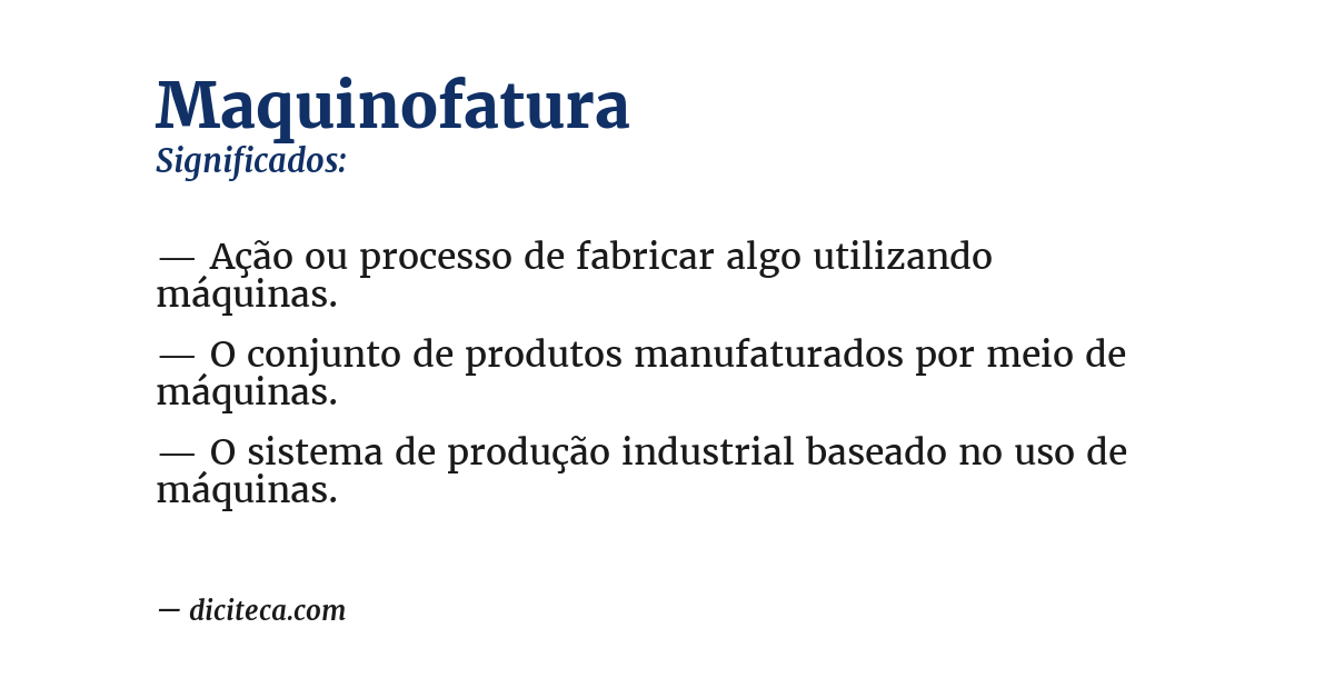 Significado de maquinofatura