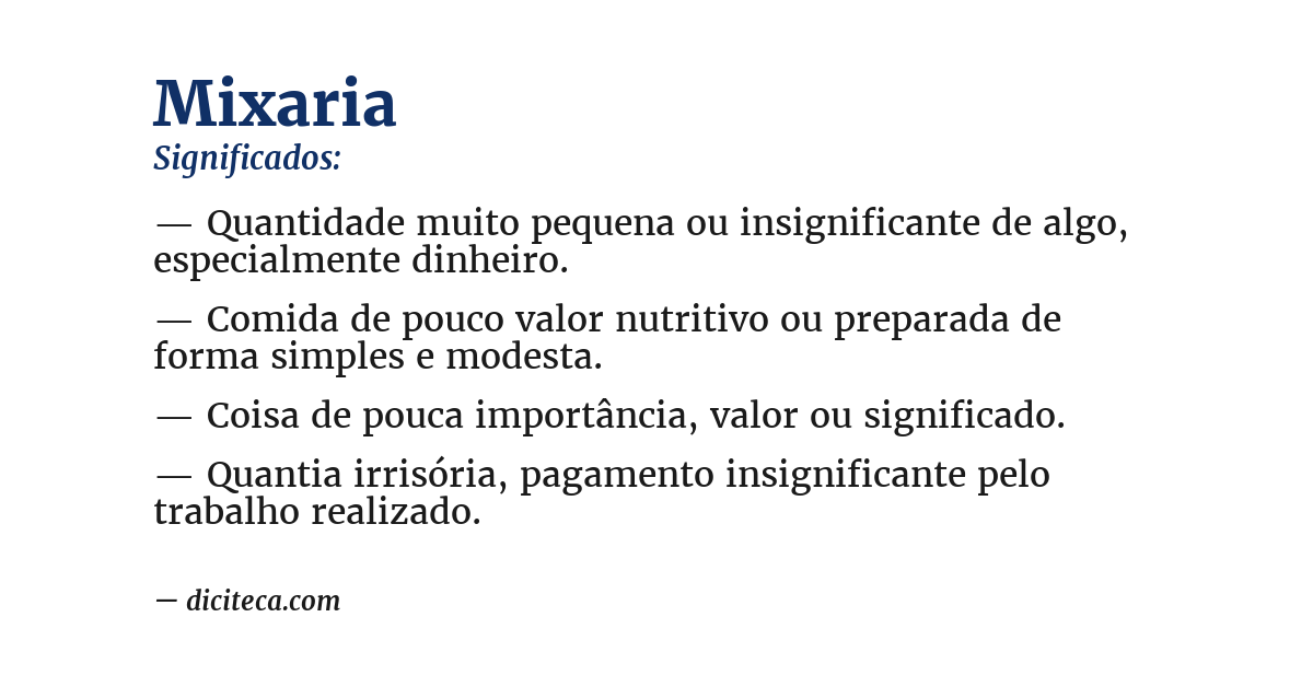 Significado de mixaria