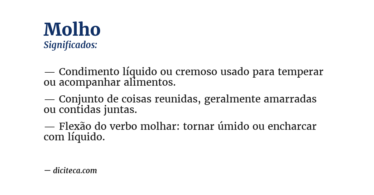 Significado de molho