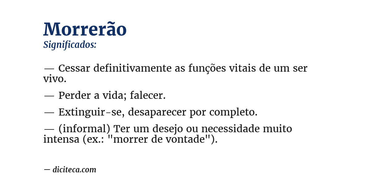Significado de morrerão