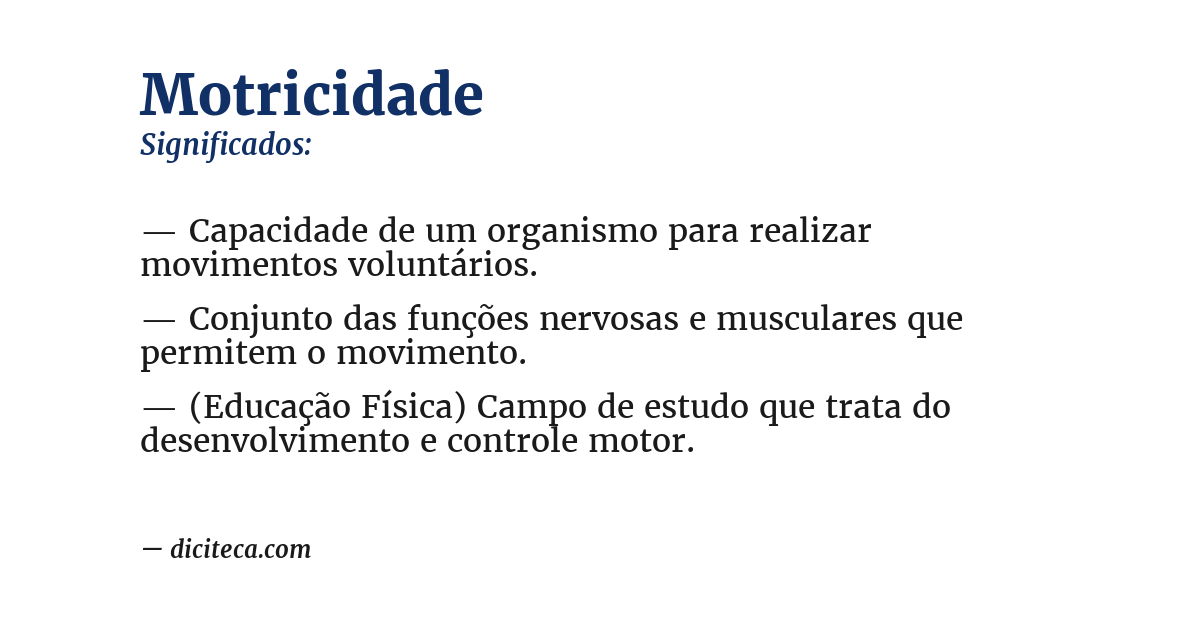 Significado de motricidade
