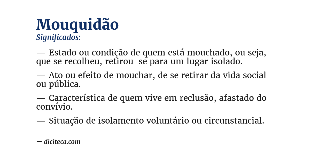 Significado de mouquidão