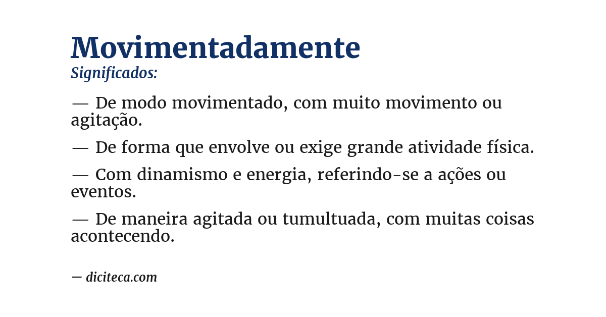Significado de movimentadamente