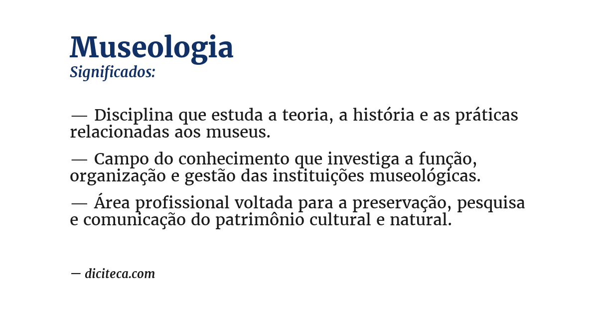 Significado de museologia