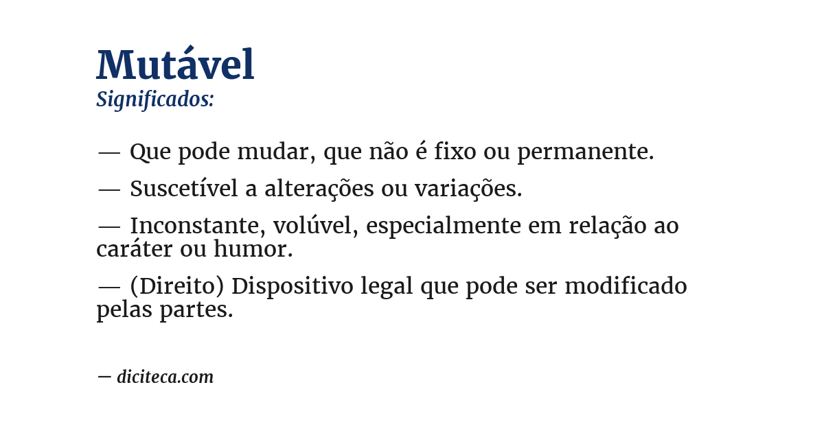 Significado de mutável