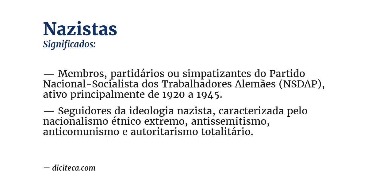 Significado de nazistas