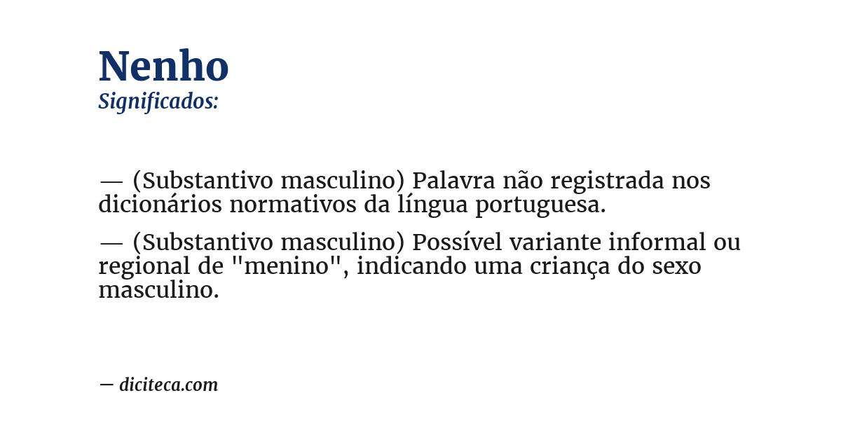 Significado de nenho
