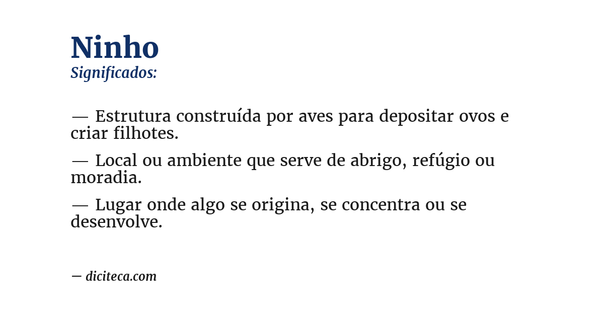 Significado de ninho