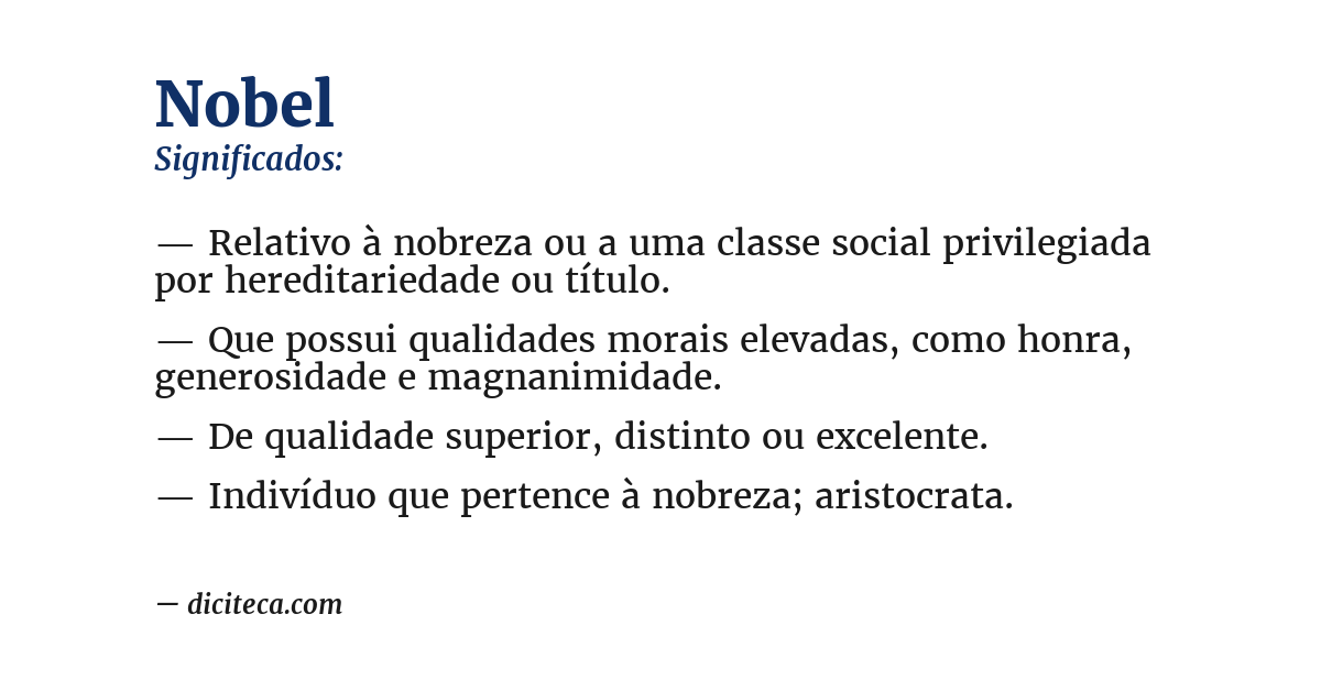 Significado de nobel