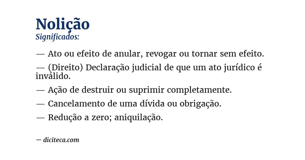 Significado de nolição
