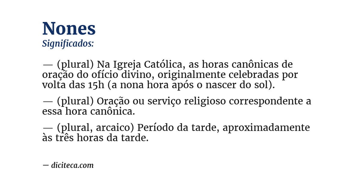 Significado de nones