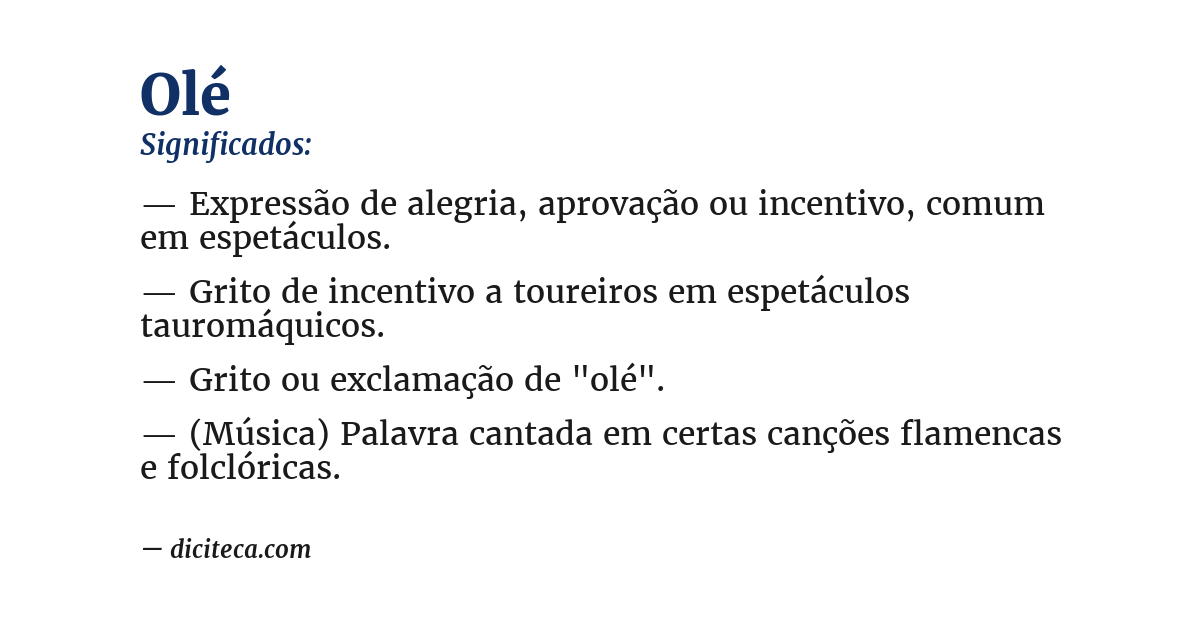Significado de olé