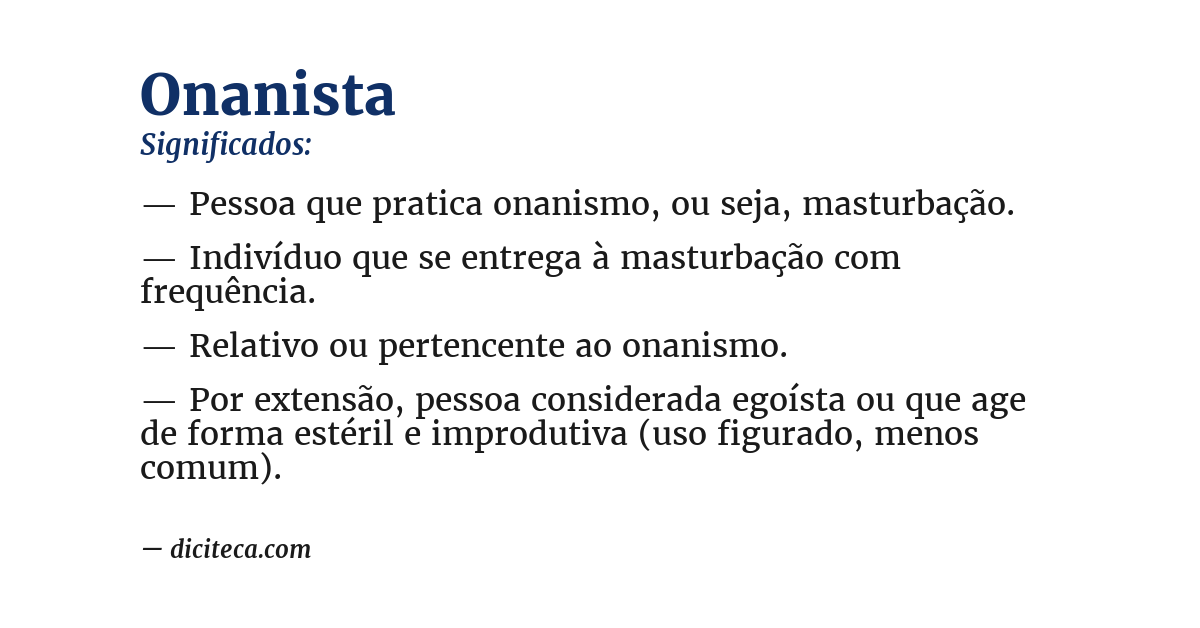 Significado de onanista