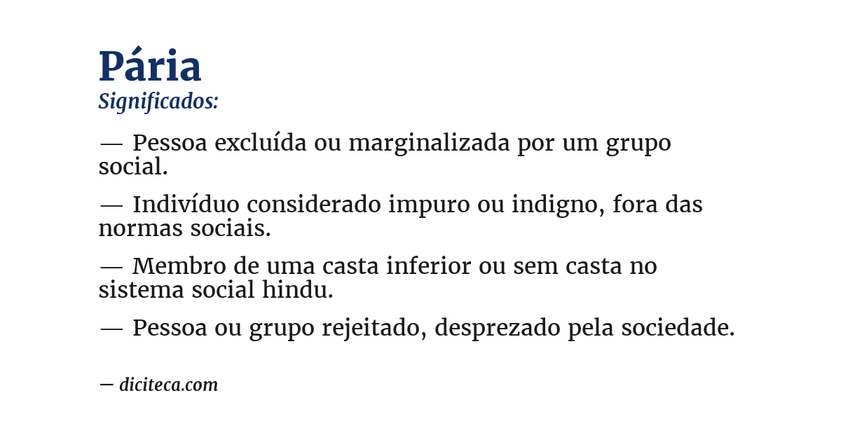Significado de pária