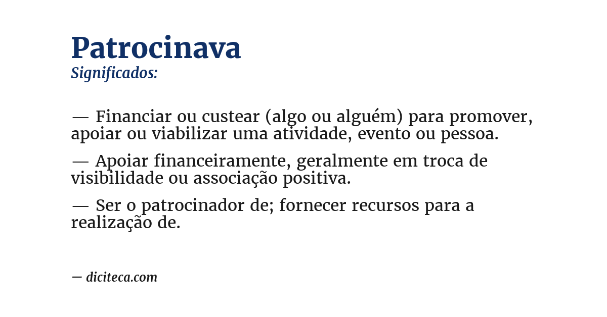 Significado de patrocinava