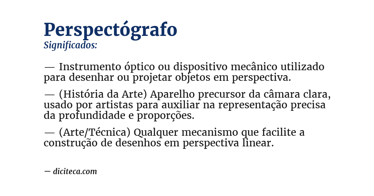 Significado de perspectógrafo