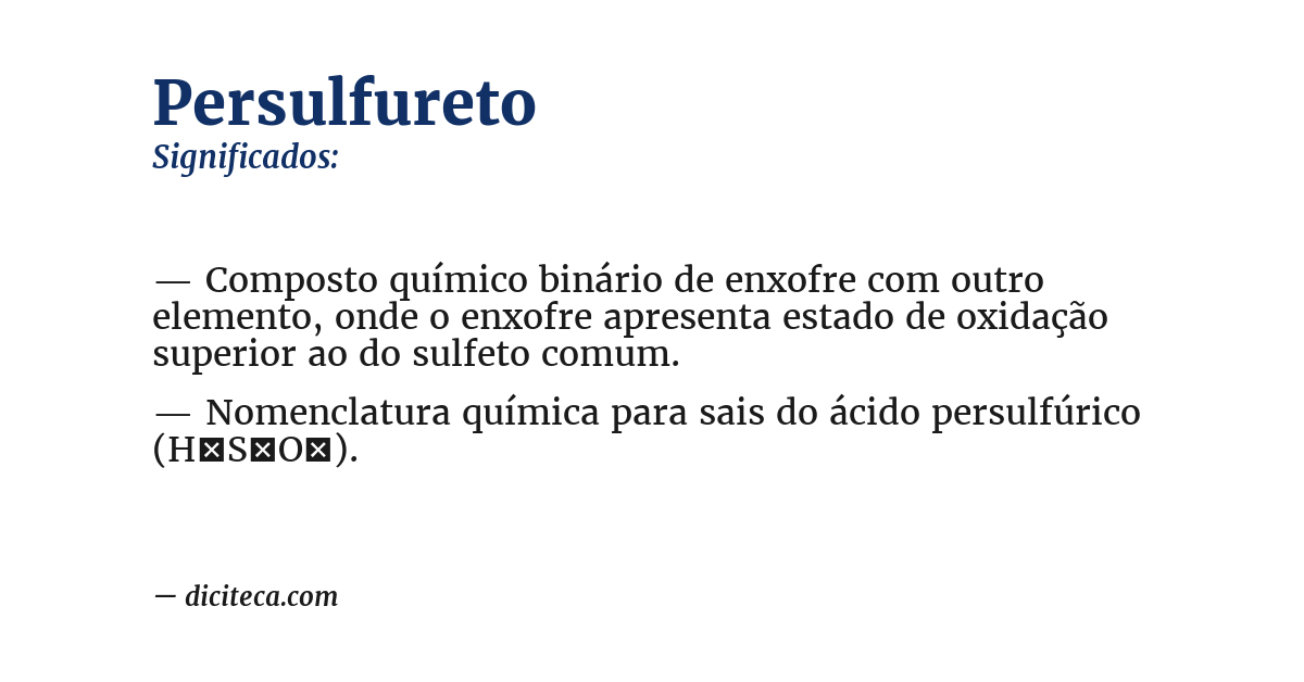 Significado de persulfureto