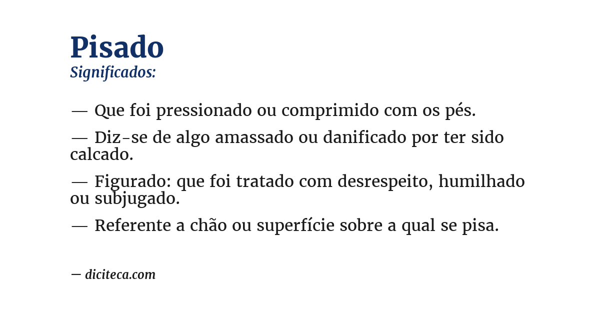 Significado de pisado