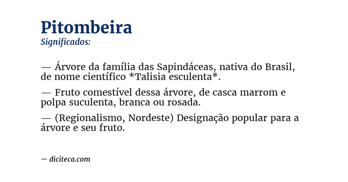 Significado de pitombeira